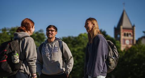 Students outside thall